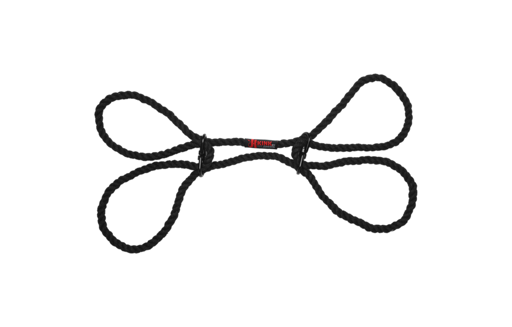 Limit 6 mm schwarze Hanf-Hand- und Fußfesseln – bequem