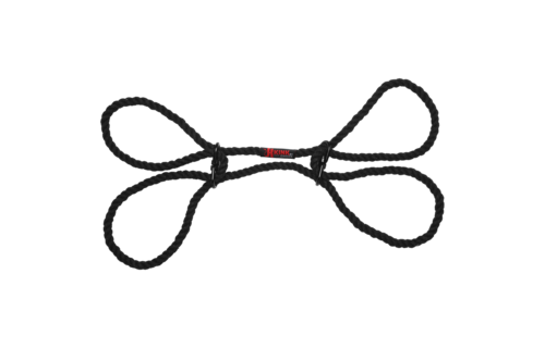 Limit 6 mm schwarze Hanf-Hand- und Fußfesseln – bequem