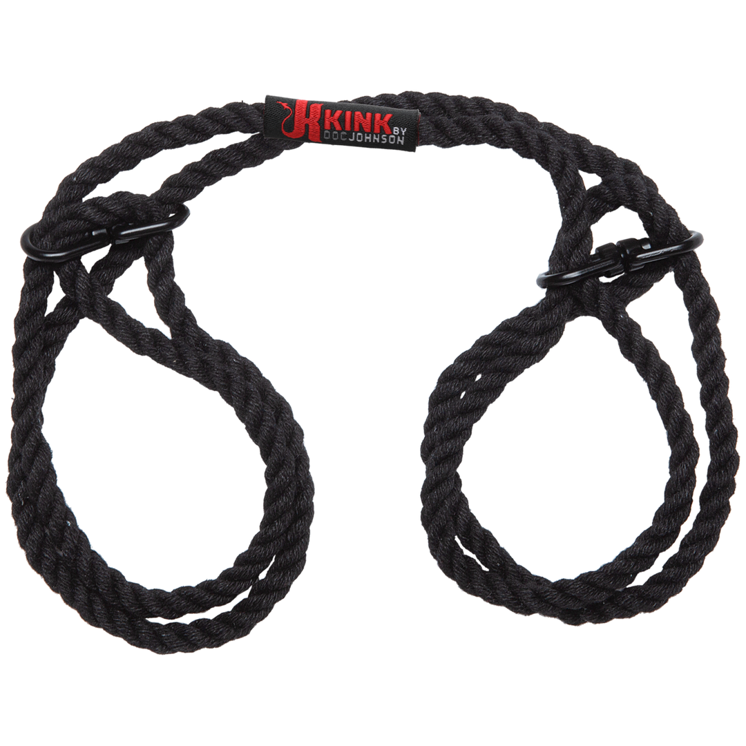 Limit 6 mm schwarze Hanf-Hand- und Fußfesseln – bequem