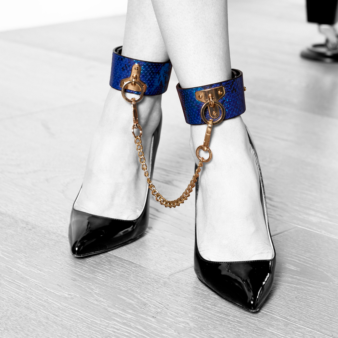 Florence Collection Blue Leg Cuffs | Stylish & Adjustable