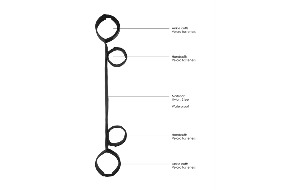 Spreader Bar With Hand and Ankle Cuffs | BDSM Toy 70 cm