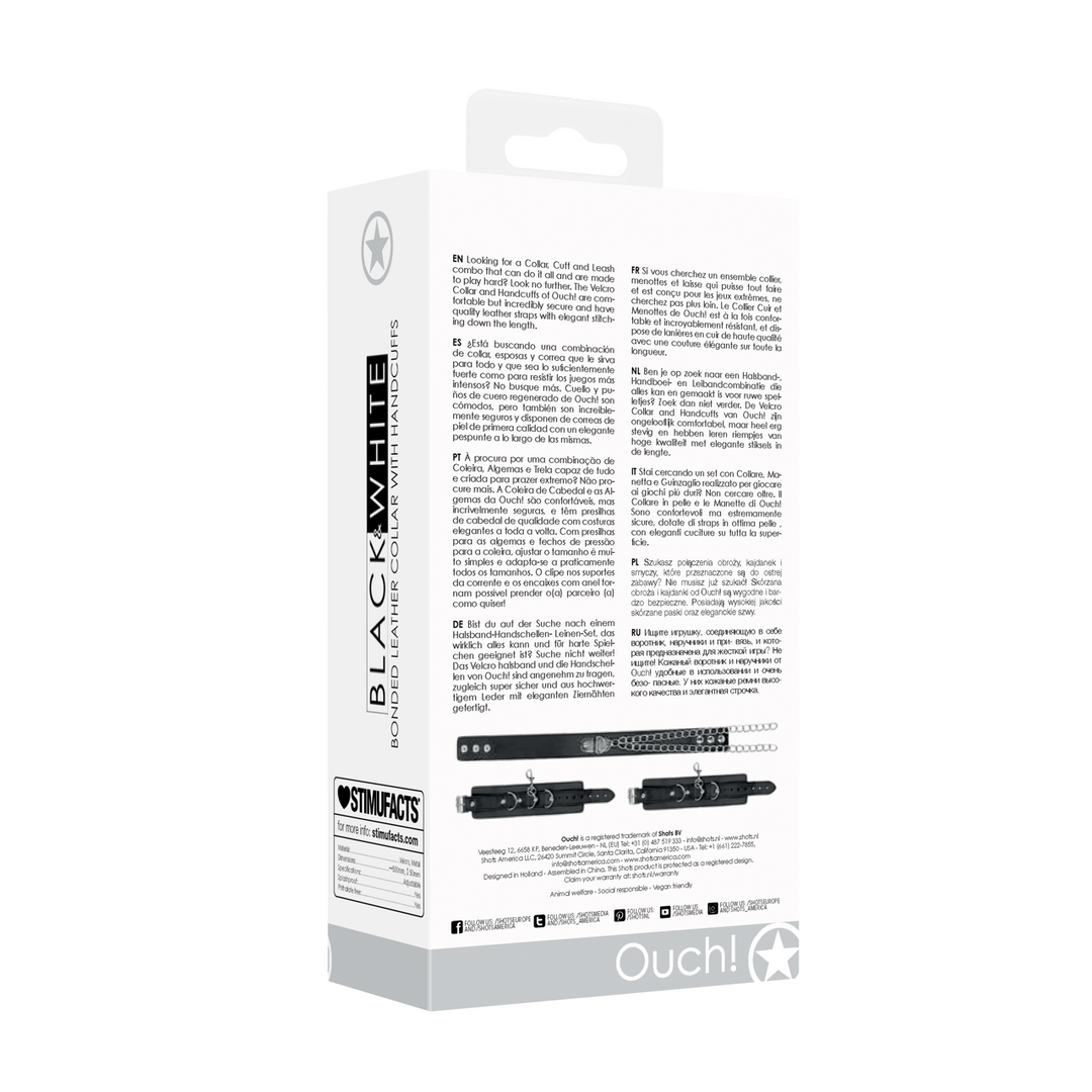Gebundenes Lederhalsband mit Handschellen – Robust & stilvoll