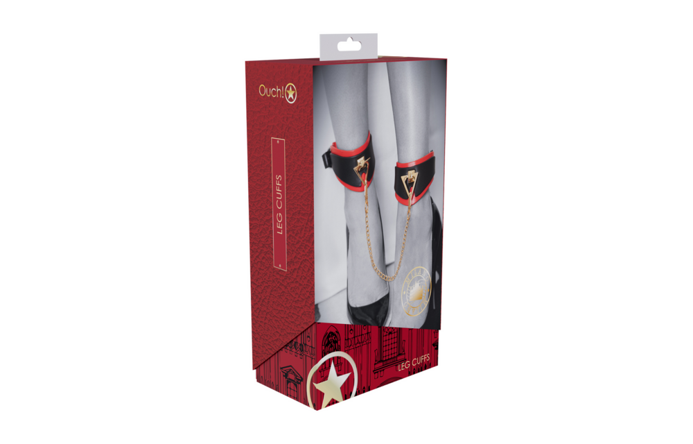 Milan Collection - Leg Cuffs - Black/Red