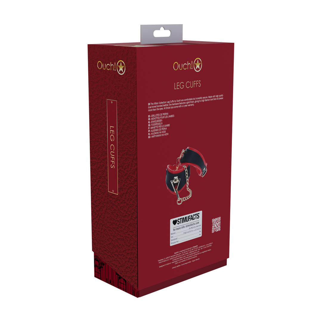 Milan Kollektion Fußfesseln Schwarz/Rot | Stilvoll & verstellbar