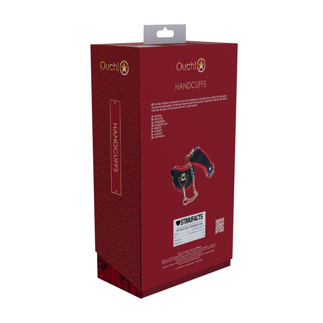 Milan Collection Handcuffs Black/Red – Safe & Comfortable