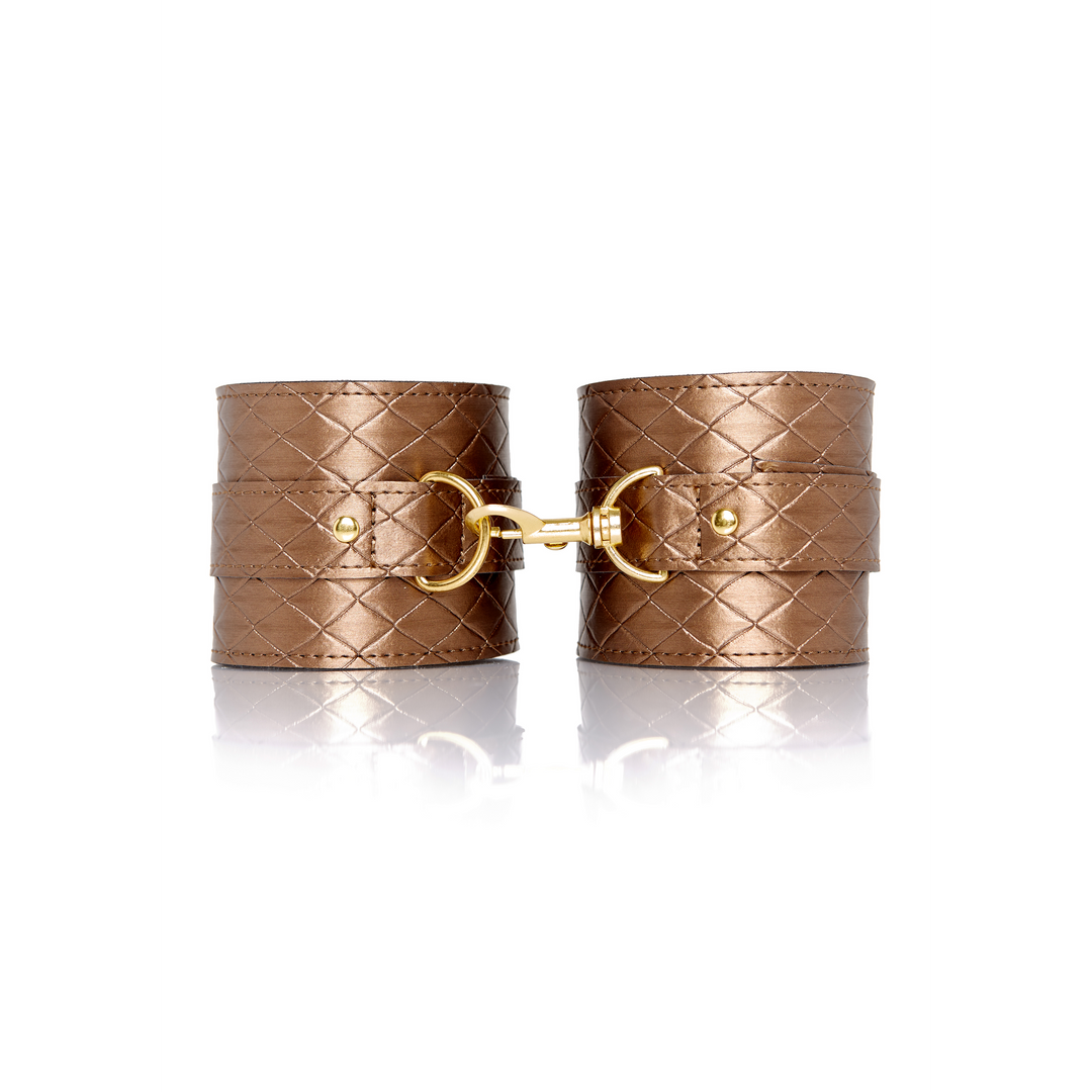 Stylish Padded Ankle Cuffs With Gold Details | Xplay