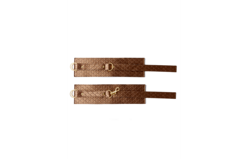 Stylish Padded Ankle Cuffs With Gold Details | Xplay