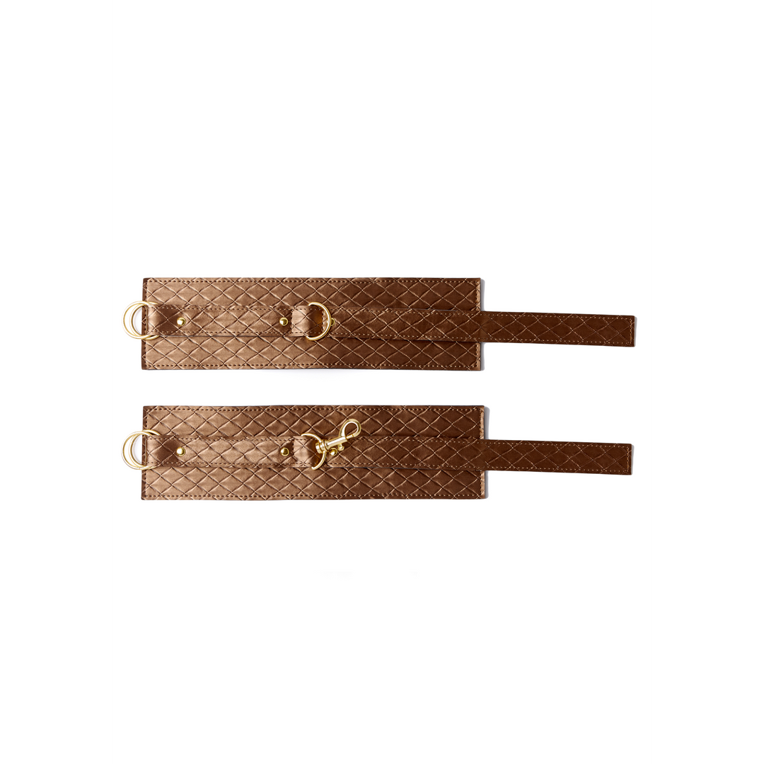 Stylish Padded Ankle Cuffs With Gold Details | Xplay