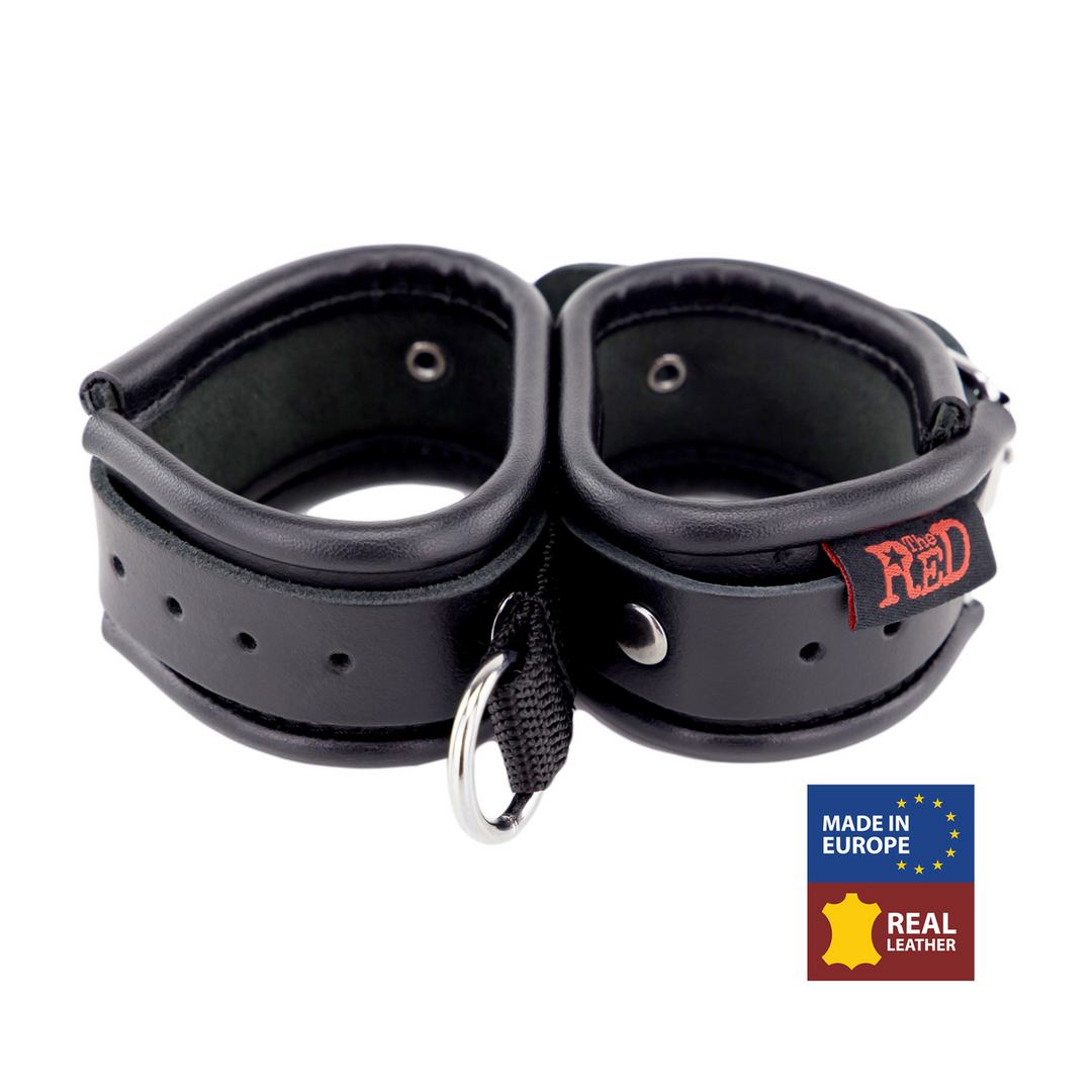 Leather Double Handcuffs Black - Stylish & Durable