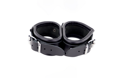 Leather Double Handcuffs Black - Stylish & Durable
