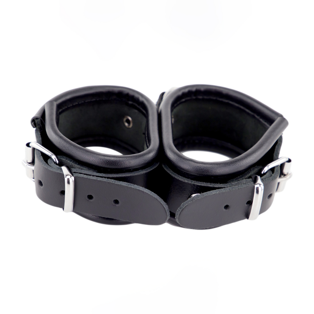 Leather Double Handcuffs Black - Stylish & Durable