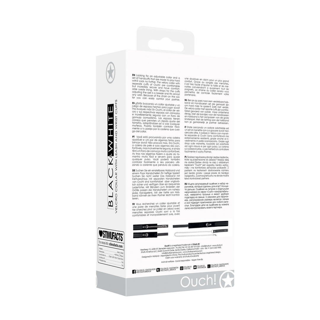 Klettverschluss-Halsband mit Leine und Handschellen – Stabil und bequem