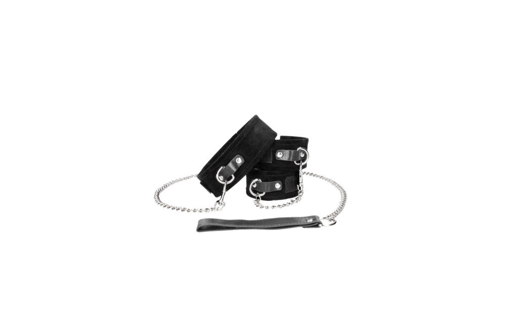 Klittenbandhalsband met Leash en Handboeien