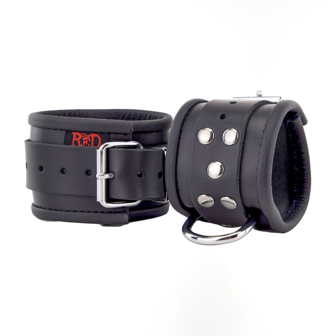 Leather Handcuffs Black – Comfort & Excitement From Red Leather