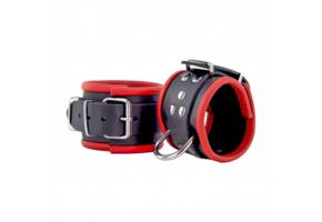 Leather Handcuffs Red/Black - Stylish & Comfortable