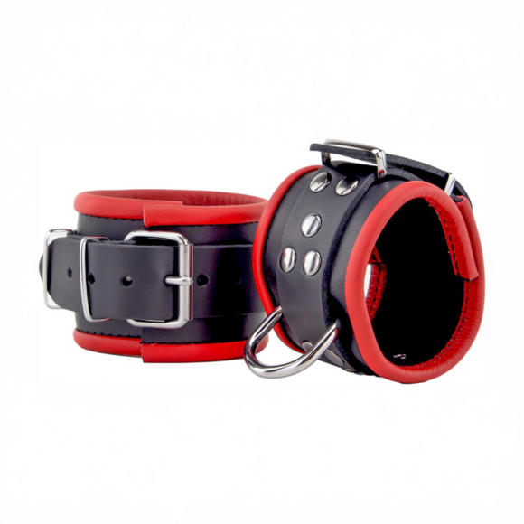 Leren Handboeien Rood/Zwart - Stijlvol & Comfortabel