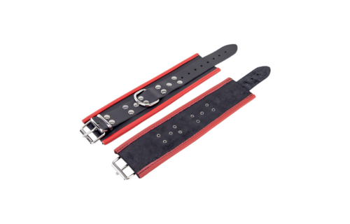 Leren Handboeien - Rood/Zwart