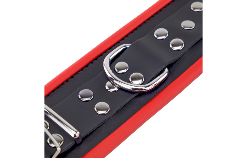 Leather Handcuffs Red/Black - Stylish & Comfortable