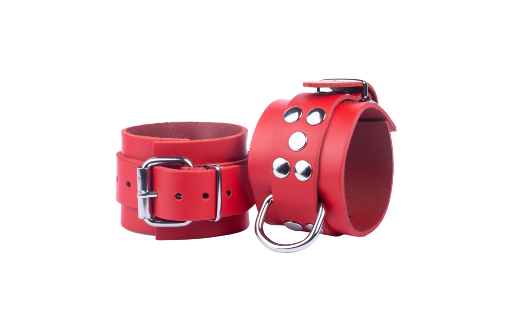 Ultra-Lederhandschellen rot – Robustes und stilvolles SM-Accessoire