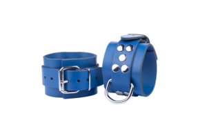 Ultra Leather Handcuffs Blue – Sturdy & Comfortable SM Gear