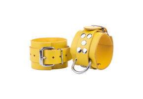 Ultra Yellow Leather Handcuffs – Stylish, Sturdy & Safe