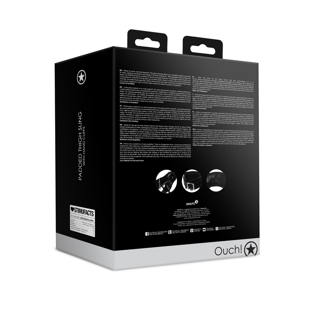 Padded Thigh Sling Black & Handcuffs | BDSM Accessory