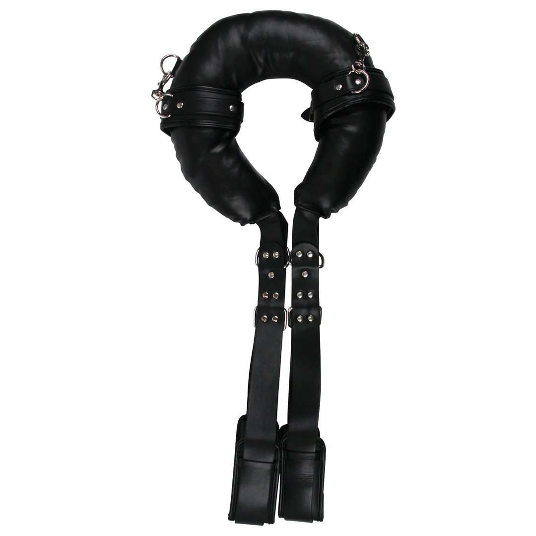 Gepolsterte Oberschenkelschlinge schwarz & Handschellen | BDSM-Accessoire