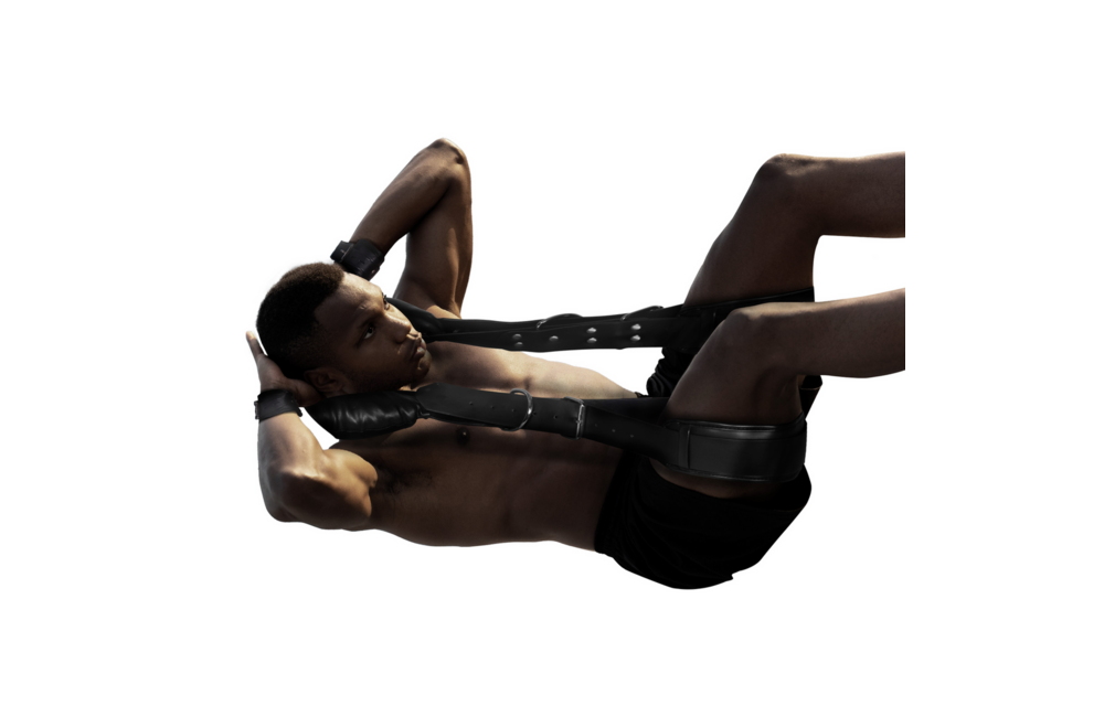 Padded Thigh Sling with Hand Cuffs - Black