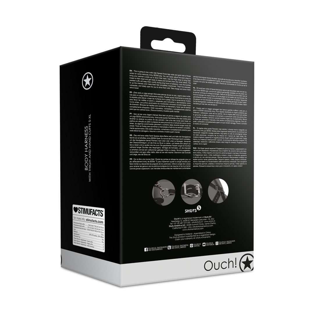 Body Harness with Thigh and Handcuffs Black – BDSM Fun