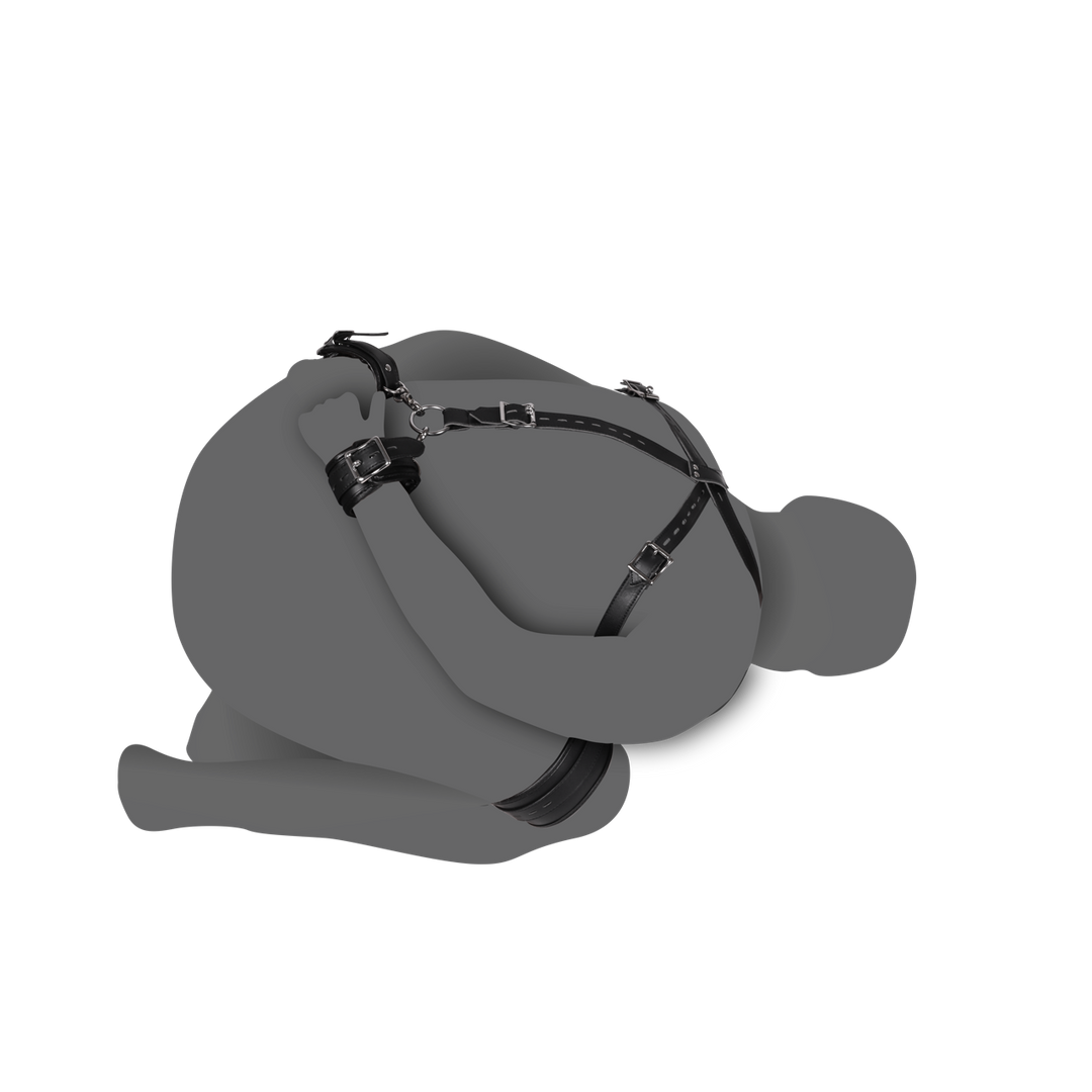 Body Harness with Thigh and Handcuffs Black – BDSM Fun