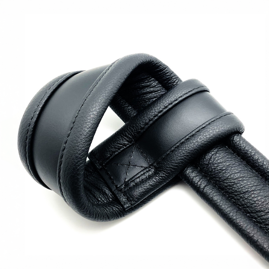 Leather Suspension Handcuffs - Black