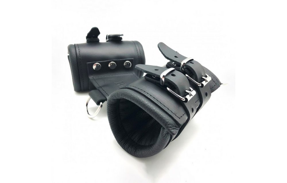 Leather Double Handcuffs Black – Luxurious, Sturdy & Stylish