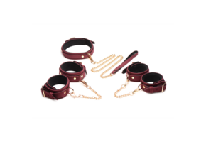 6-Piece Bordeaux Red Velvet Bondage Set | Luxury & Vegan