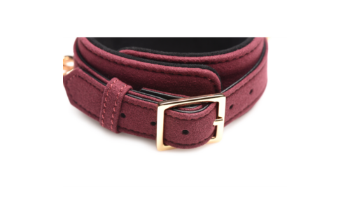 6-Piece Bordeaux Red Velvet Bondage Set | Luxury & Vegan