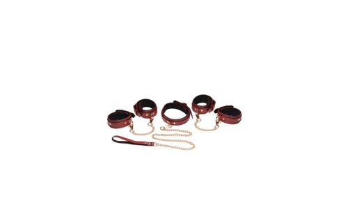 6-teiliges Bordeaux-Bondage-Set aus PU-Leder | Stil & Leidenschaft