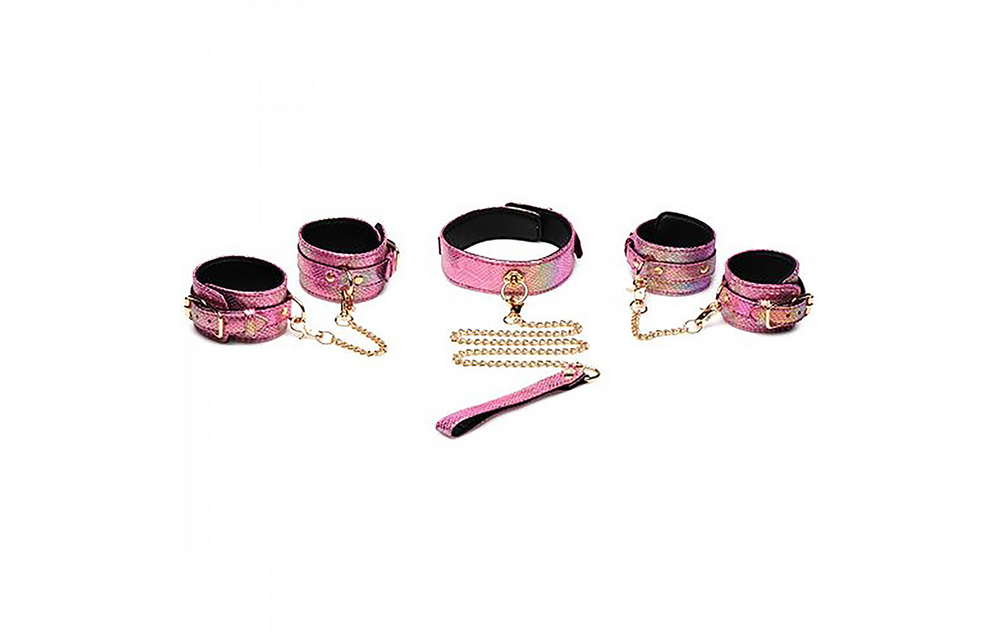 Bondage Set Snake Print Pink | Seductive & Unique