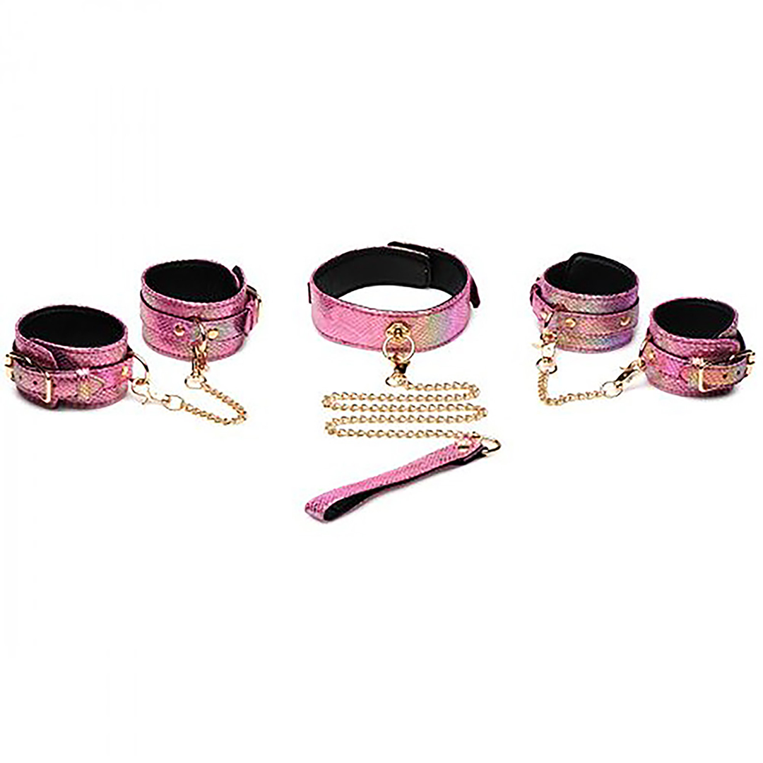 Bondage Set Snake Print Pink | Seductive & Unique