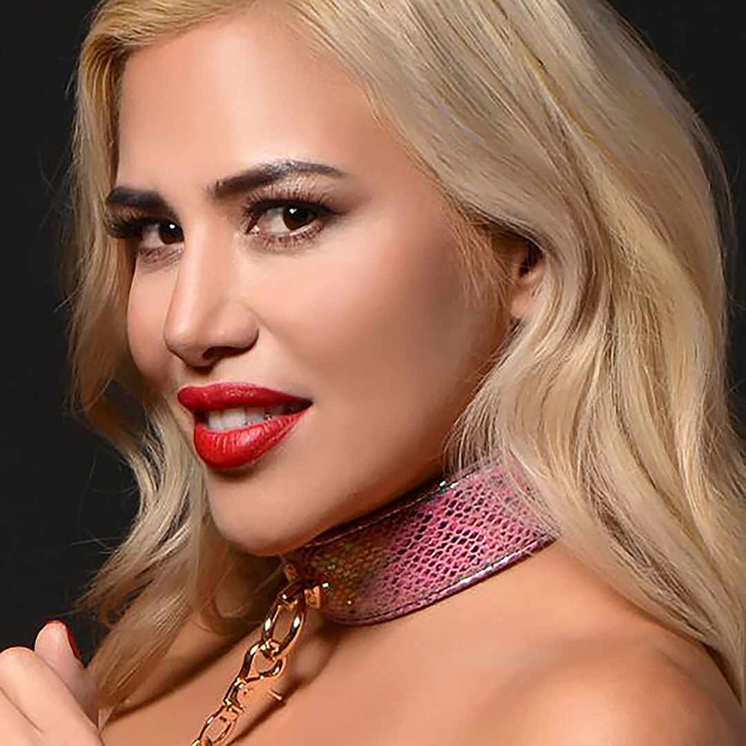 Bondage-Set mit Schlangenprint in Rosa | Verführerisch & einzigartig