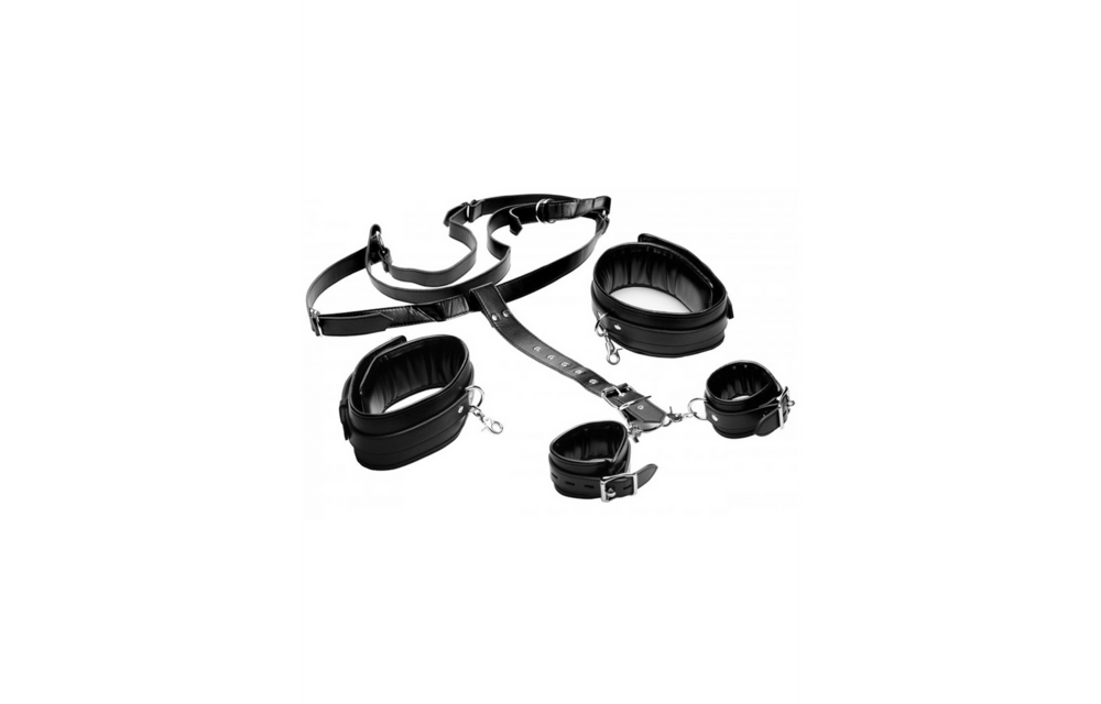 Thigh Strap with Wrist Straps – Adjustable Bondage Sling Black