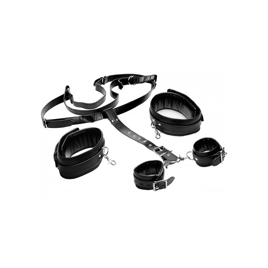 Oberschenkelband mit Handfesseln – Verstellbare Bondage-Schlinge Schwarz