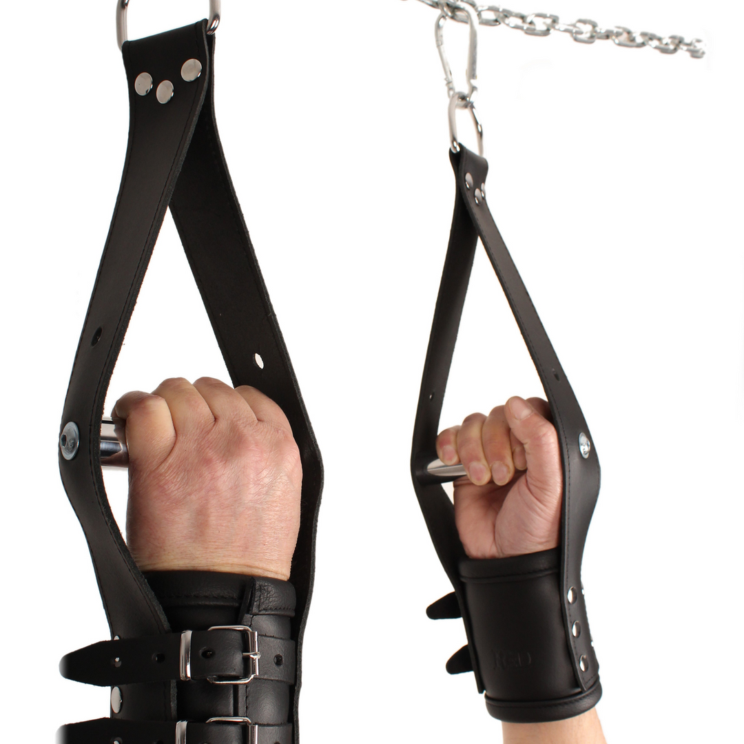 Luxury Leather Suspension Cuffs Black – Comfort & Safety