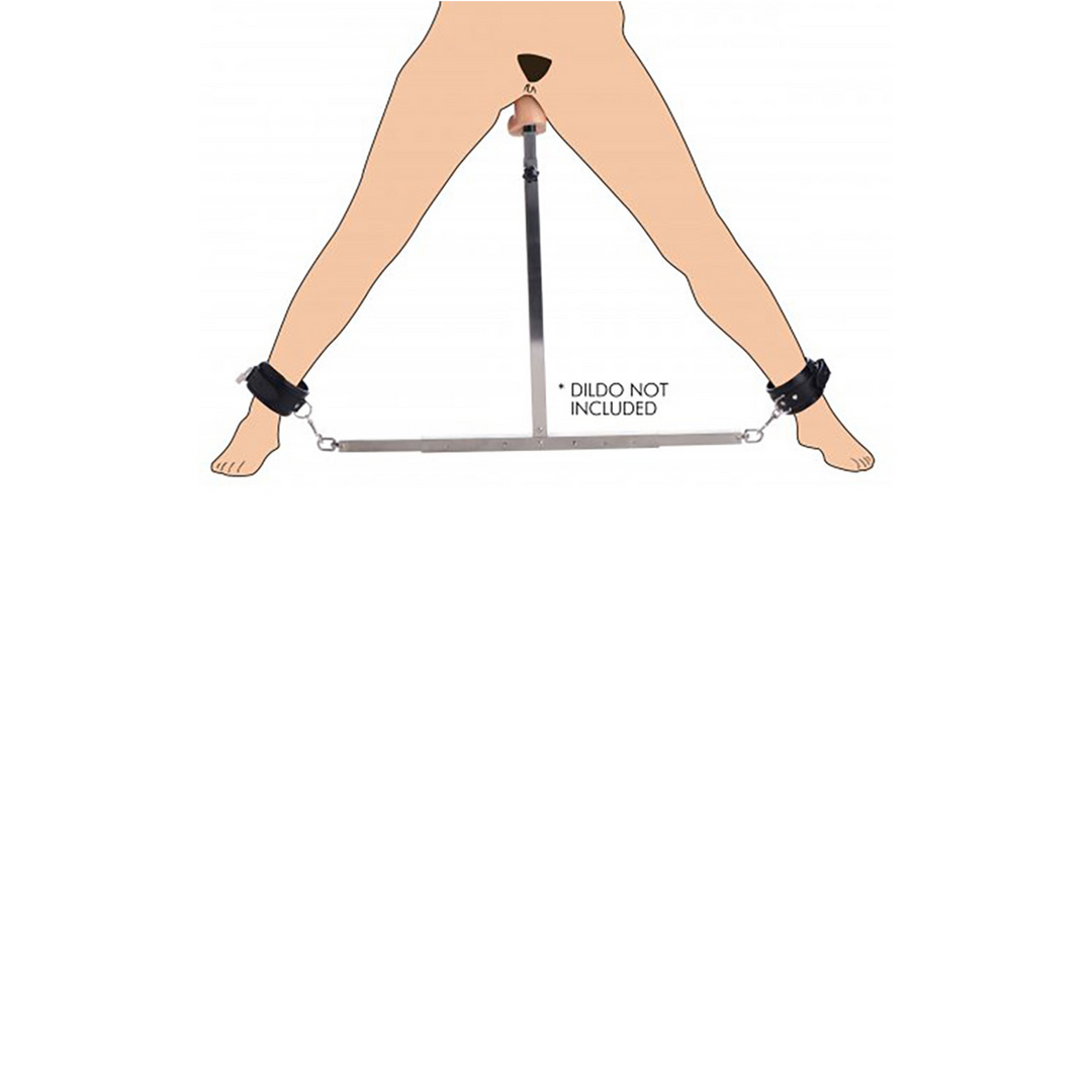 Squat Spreader Bar with Ankle Cuffs & Anal Dildo | Xr Brands