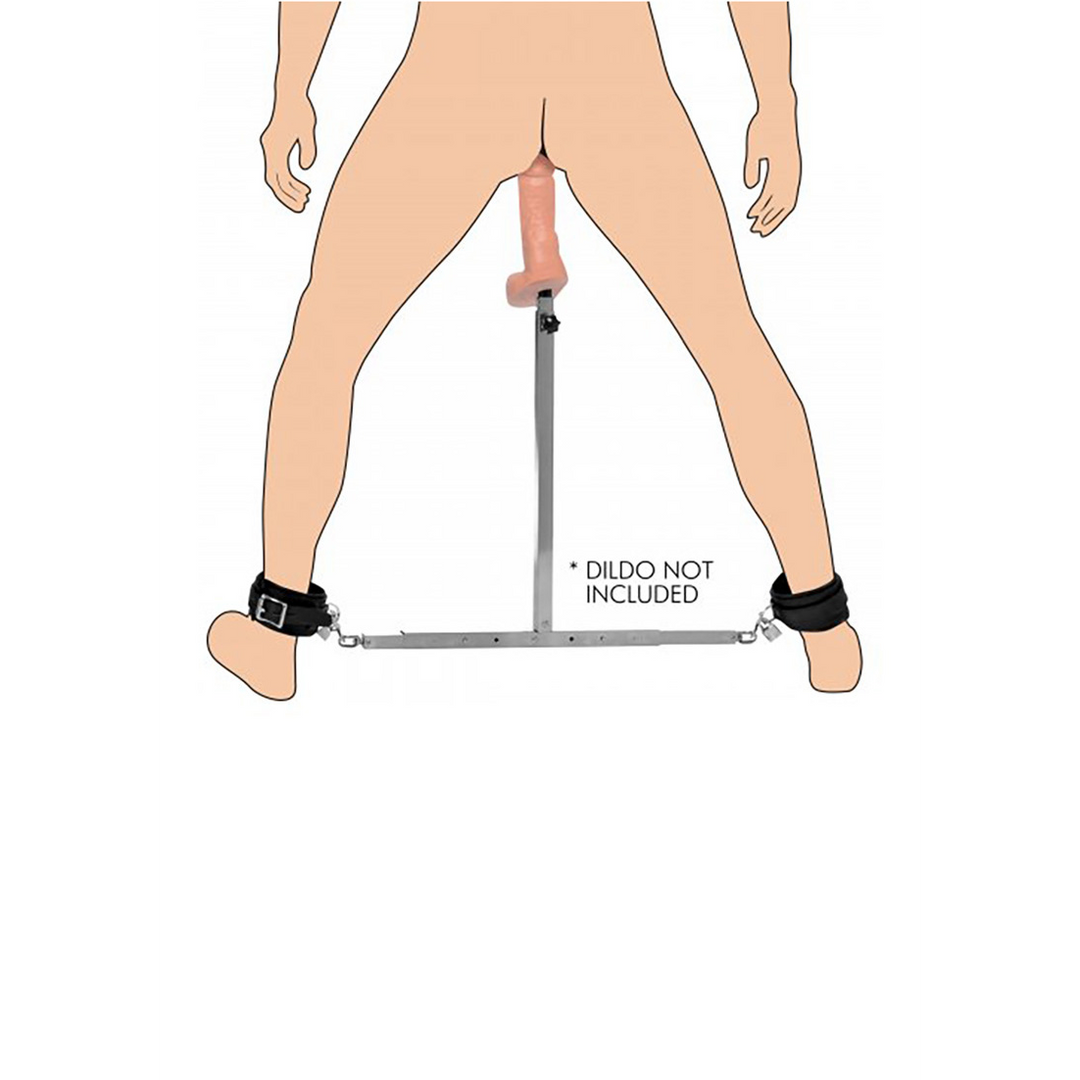 Squat Spreader Bar with Ankle Cuffs & Anal Dildo | Xr Brands