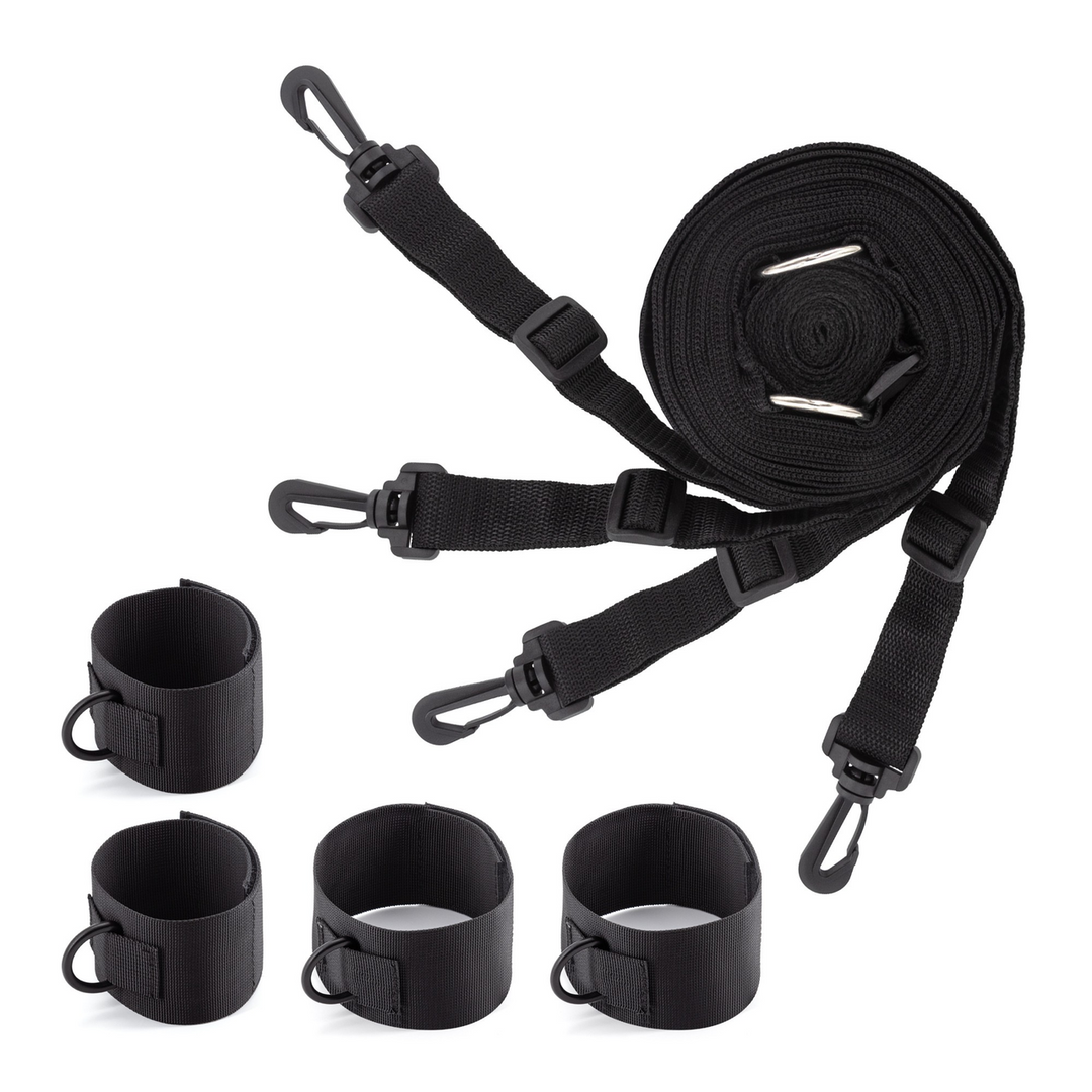 Universal Bed Restraints Black - Adjustable Bed Restraints Set