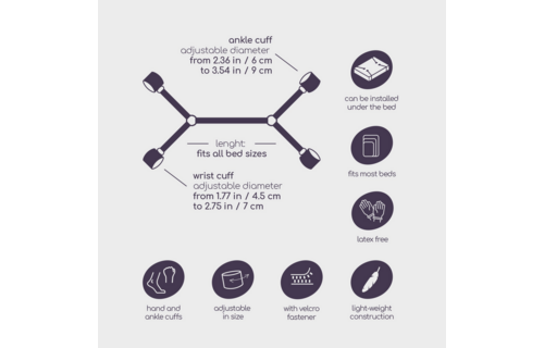 Universelle Bettfesseln Schwarz – Verstellbares Bettfesselset
