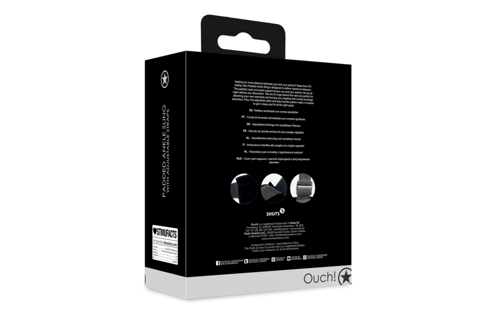 Gevoerde Enkel Sling met Verstelbare Bandjes - Zwart