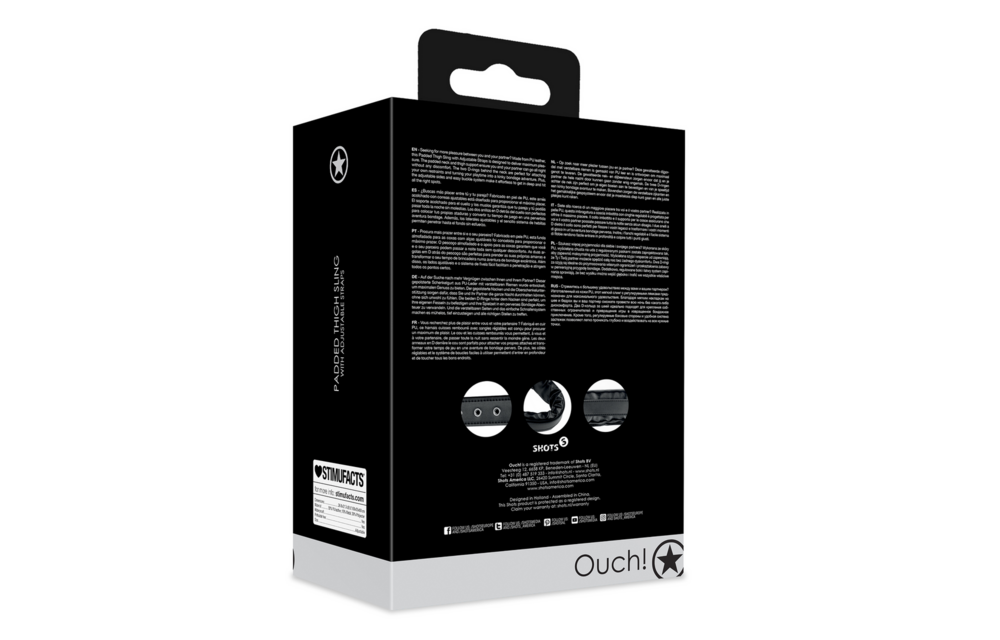 Gewatteerde Zwarte Dijslip Met Verstelbare Bandjes | Ouch!