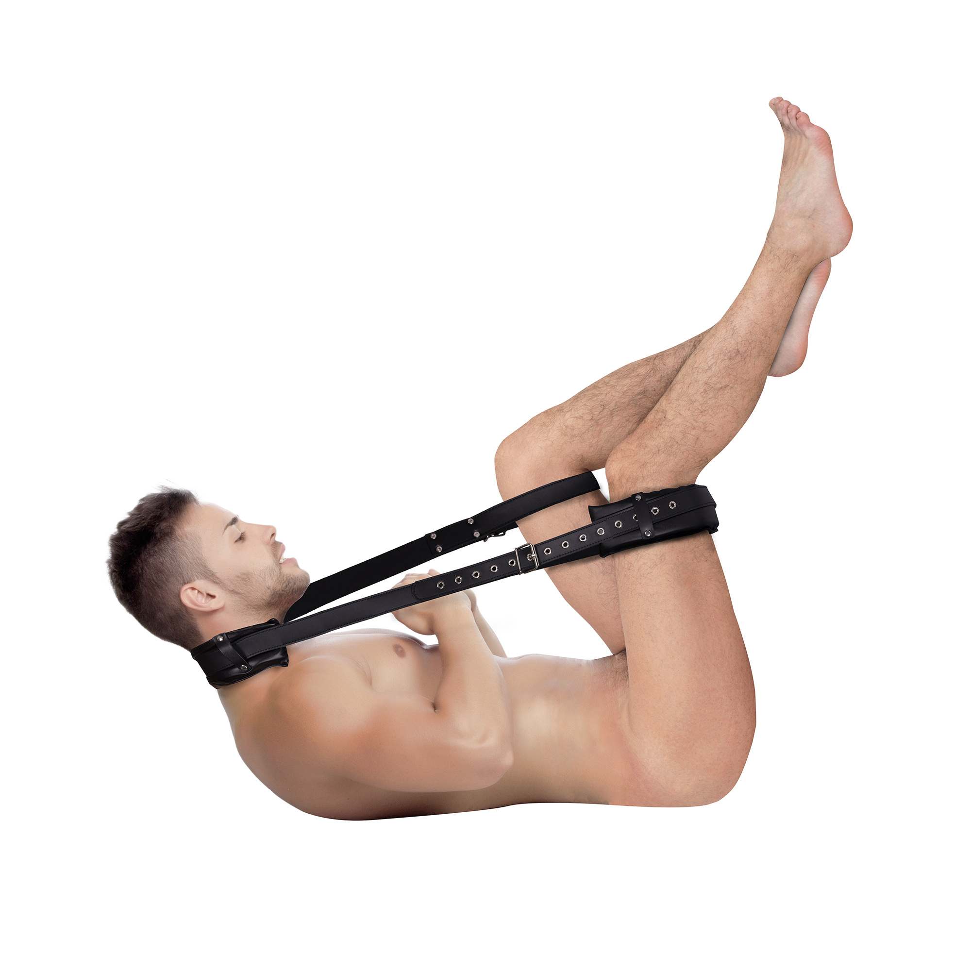 Padded Black Thigh Strap with Adjustable Straps | Ouch!