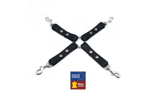 Leder-BDSM-Knoten mit Haken, schwarz – stilvoll und langlebig