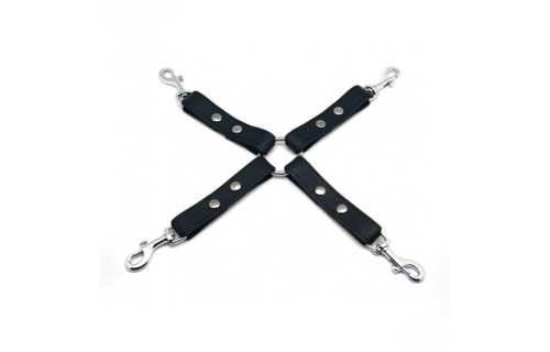 Leather BDSM knot with hooks, black – stylish and durable